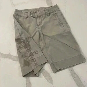 The North Face Shorts Gray Chino Hiking Outdoor Bermuda Slash Pocket Women’s 10